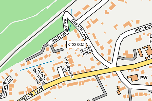 KT22 0QZ map - OS OpenMap – Local (Ordnance Survey) KT22 0QZ map - OS OpenMap – Local (Ordnance Survey)