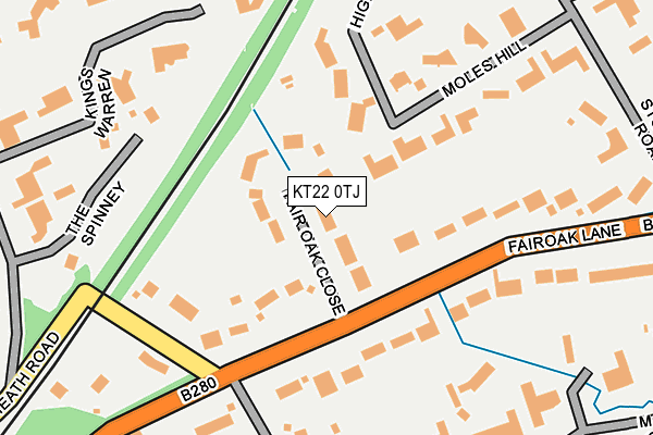 KT22 0TJ map - OS OpenMap – Local (Ordnance Survey) KT22 0TJ map - OS OpenMap – Local (Ordnance Survey)