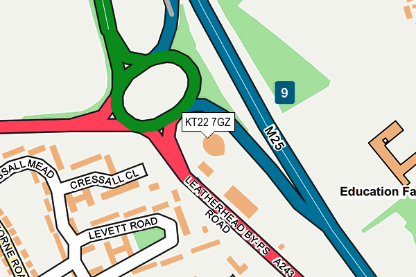 KT22 7GZ map - OS OpenMap – Local (Ordnance Survey) KT22 7GZ map - OS OpenMap – Local (Ordnance Survey)