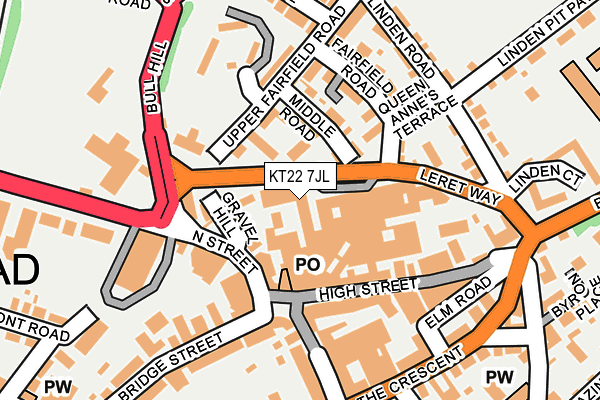 KT22 7JL map - OS OpenMap – Local (Ordnance Survey) KT22 7JL map - OS OpenMap – Local (Ordnance Survey)
