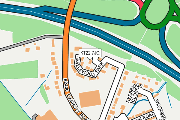 KT22 7JQ map - OS OpenMap – Local (Ordnance Survey) KT22 7JQ map - OS OpenMap – Local (Ordnance Survey)