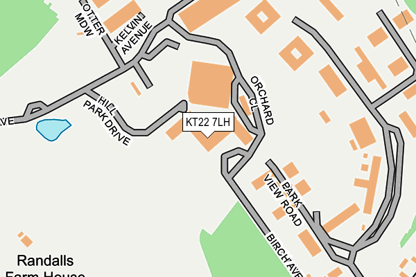 KT22 7LH map - OS OpenMap – Local (Ordnance Survey) KT22 7LH map - OS OpenMap – Local (Ordnance Survey)