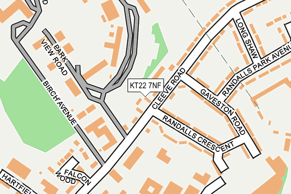 KT22 7NF map - OS OpenMap – Local (Ordnance Survey) KT22 7NF map - OS OpenMap – Local (Ordnance Survey)