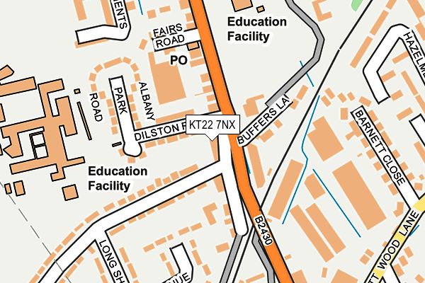 KT22 7NX map - OS OpenMap – Local (Ordnance Survey) KT22 7NX map - OS OpenMap – Local (Ordnance Survey)