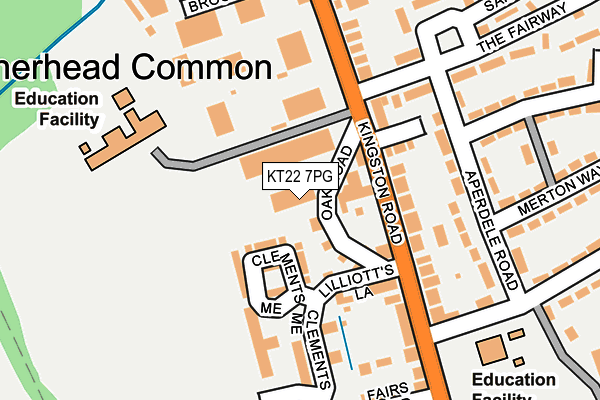 KT22 7PG map - OS OpenMap – Local (Ordnance Survey) KT22 7PG map - OS OpenMap – Local (Ordnance Survey)