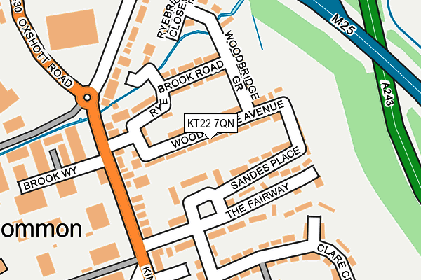 KT22 7QN map - OS OpenMap – Local (Ordnance Survey) KT22 7QN map - OS OpenMap – Local (Ordnance Survey)