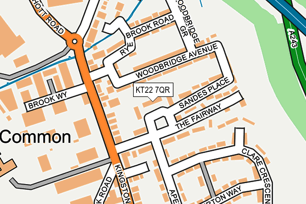KT22 7QR map - OS OpenMap – Local (Ordnance Survey) KT22 7QR map - OS OpenMap – Local (Ordnance Survey)