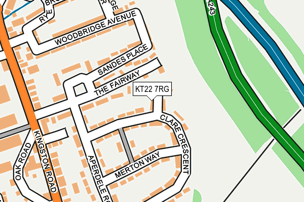 KT22 7RG map - OS OpenMap – Local (Ordnance Survey) KT22 7RG map - OS OpenMap – Local (Ordnance Survey)
