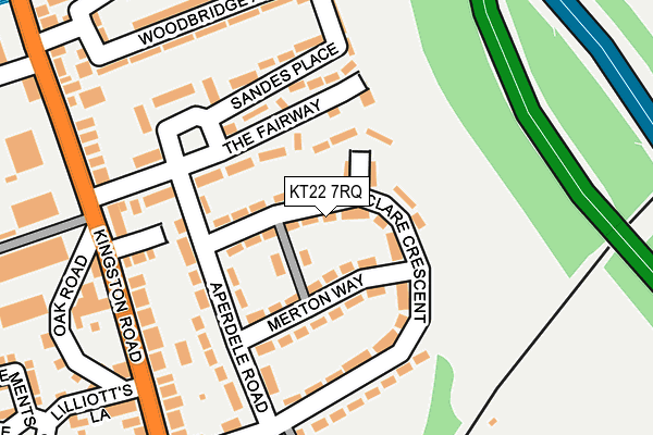 KT22 7RQ map - OS OpenMap – Local (Ordnance Survey) KT22 7RQ map - OS OpenMap – Local (Ordnance Survey)