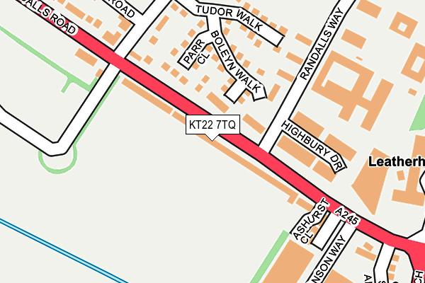 KT22 7TQ map - OS OpenMap – Local (Ordnance Survey)