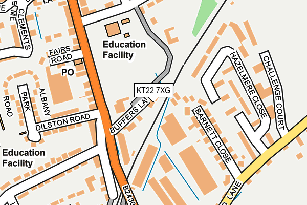 KT22 7XG map - OS OpenMap – Local (Ordnance Survey) KT22 7XG map - OS OpenMap – Local (Ordnance Survey)