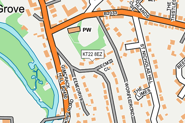 KT22 8EZ map - OS OpenMap – Local (Ordnance Survey) KT22 8EZ map - OS OpenMap – Local (Ordnance Survey)