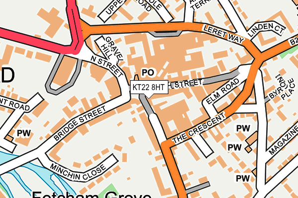 KT22 8HT map - OS OpenMap – Local (Ordnance Survey) KT22 8HT map - OS OpenMap – Local (Ordnance Survey)