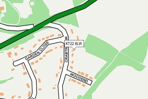 KT22 8LW map - OS OpenMap – Local (Ordnance Survey) KT22 8LW map - OS OpenMap – Local (Ordnance Survey)