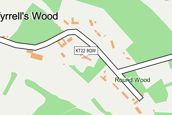 KT22 8QW map - OS OpenMap – Local (Ordnance Survey) KT22 8QW map - OS OpenMap – Local (Ordnance Survey)