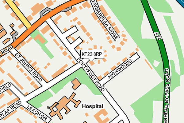 KT22 8RP map - OS OpenMap – Local (Ordnance Survey) KT22 8RP map - OS OpenMap – Local (Ordnance Survey)