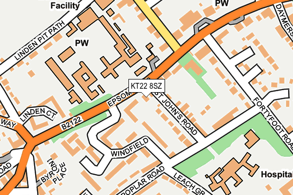 KT22 8SZ map - OS OpenMap – Local (Ordnance Survey) KT22 8SZ map - OS OpenMap – Local (Ordnance Survey)