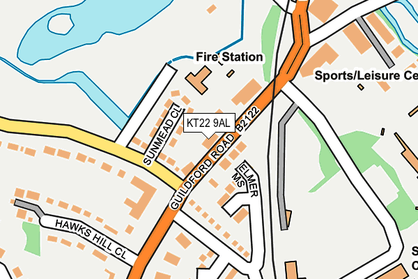 KT22 9AL map - OS OpenMap – Local (Ordnance Survey) KT22 9AL map - OS OpenMap – Local (Ordnance Survey)