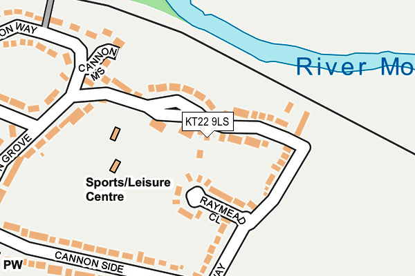 KT22 9LS map - OS OpenMap – Local (Ordnance Survey) KT22 9LS map - OS OpenMap – Local (Ordnance Survey)