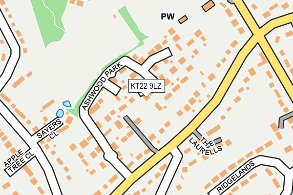 KT22 9LZ map - OS OpenMap – Local (Ordnance Survey) KT22 9LZ map - OS OpenMap – Local (Ordnance Survey)