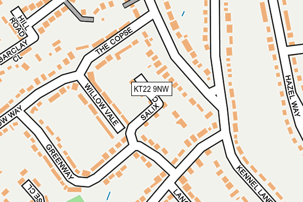 KT22 9NW map - OS OpenMap – Local (Ordnance Survey) KT22 9NW map - OS OpenMap – Local (Ordnance Survey)