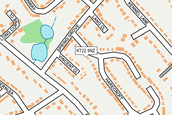 KT22 9NZ map - OS OpenMap – Local (Ordnance Survey) KT22 9NZ map - OS OpenMap – Local (Ordnance Survey)