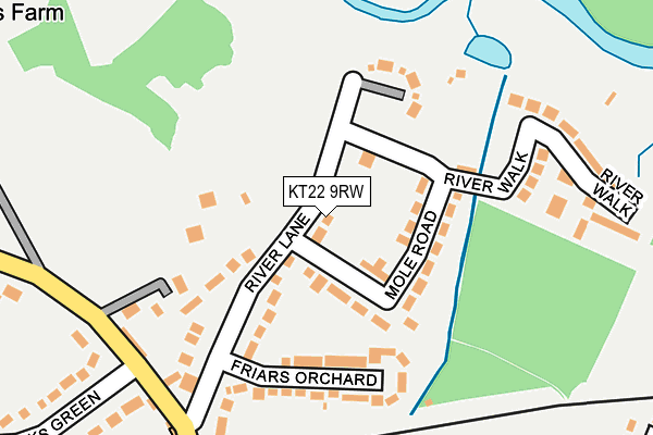 KT22 9RW map - OS OpenMap – Local (Ordnance Survey) KT22 9RW map - OS OpenMap – Local (Ordnance Survey)
