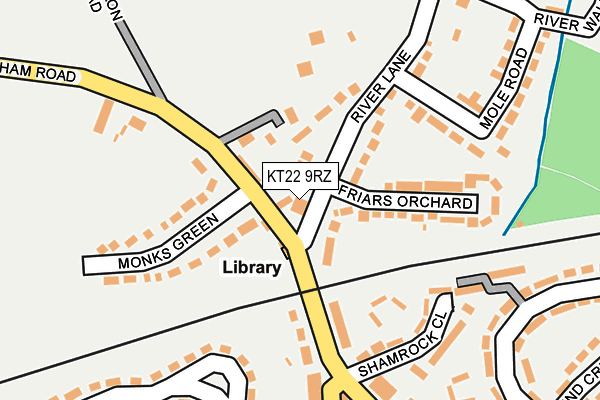 KT22 9RZ map - OS OpenMap – Local (Ordnance Survey) KT22 9RZ map - OS OpenMap – Local (Ordnance Survey)