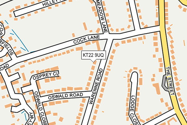 KT22 9UQ map - OS OpenMap – Local (Ordnance Survey) KT22 9UQ map - OS OpenMap – Local (Ordnance Survey)