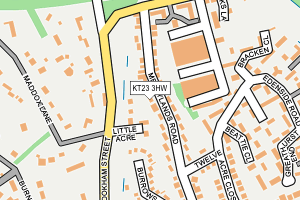 KT23 3HW map - OS OpenMap – Local (Ordnance Survey) KT23 3HW map - OS OpenMap – Local (Ordnance Survey)