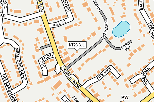 KT23 3JL map - OS OpenMap – Local (Ordnance Survey) KT23 3JL map - OS OpenMap – Local (Ordnance Survey)