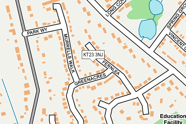 KT23 3NJ map - OS OpenMap – Local (Ordnance Survey) KT23 3NJ map - OS OpenMap – Local (Ordnance Survey)
