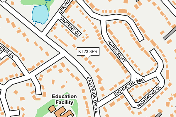 KT23 3PR map - OS OpenMap – Local (Ordnance Survey)