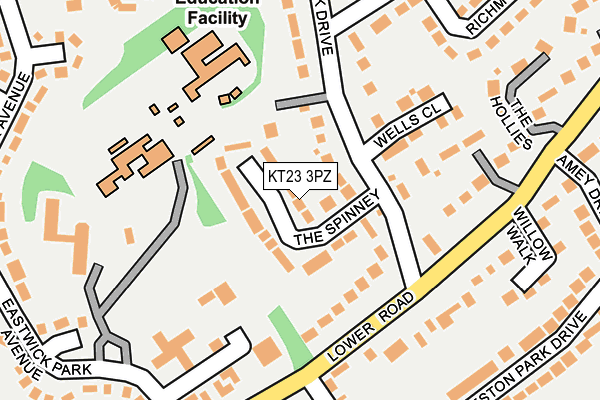 KT23 3PZ map - OS OpenMap – Local (Ordnance Survey) KT23 3PZ map - OS OpenMap – Local (Ordnance Survey)