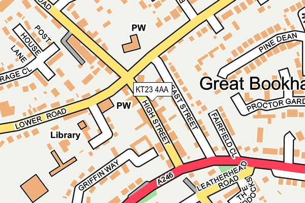 KT23 4AA map - OS OpenMap – Local (Ordnance Survey) KT23 4AA map - OS OpenMap – Local (Ordnance Survey)