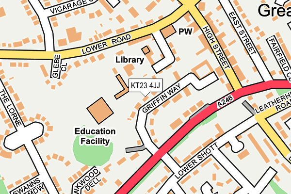 KT23 4JJ map - OS OpenMap – Local (Ordnance Survey)