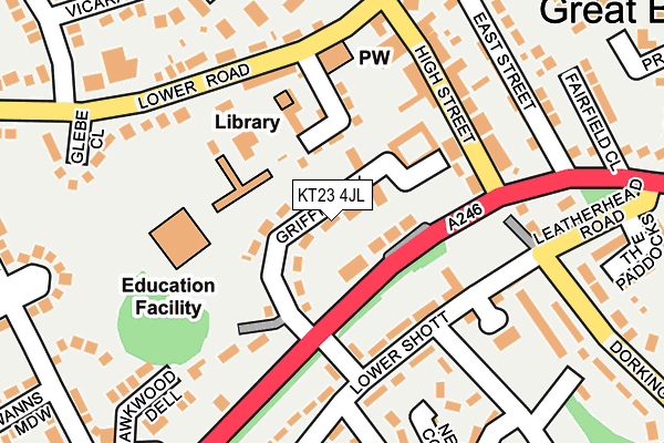 KT23 4JL map - OS OpenMap – Local (Ordnance Survey) KT23 4JL map - OS OpenMap – Local (Ordnance Survey)