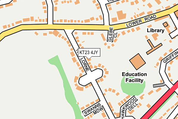KT23 4JY map - OS OpenMap – Local (Ordnance Survey) KT23 4JY map - OS OpenMap – Local (Ordnance Survey)