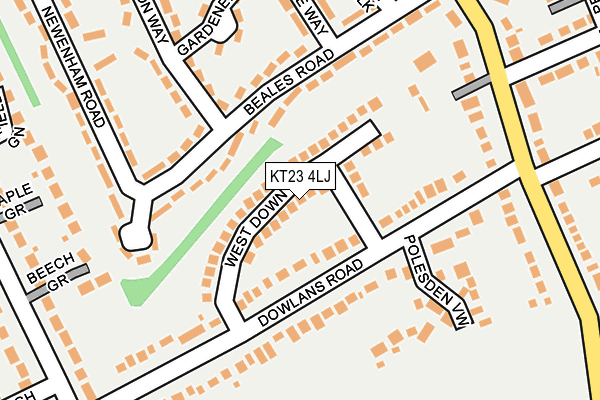 KT23 4LJ map - OS OpenMap – Local (Ordnance Survey) KT23 4LJ map - OS OpenMap – Local (Ordnance Survey)