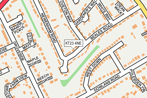 KT23 4NE map - OS OpenMap – Local (Ordnance Survey) KT23 4NE map - OS OpenMap – Local (Ordnance Survey)