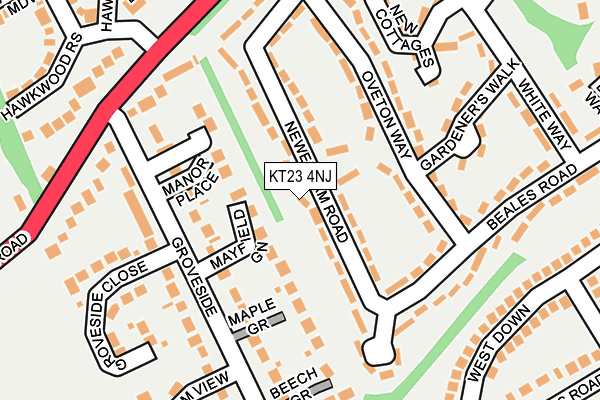 KT23 4NJ map - OS OpenMap – Local (Ordnance Survey) KT23 4NJ map - OS OpenMap – Local (Ordnance Survey)