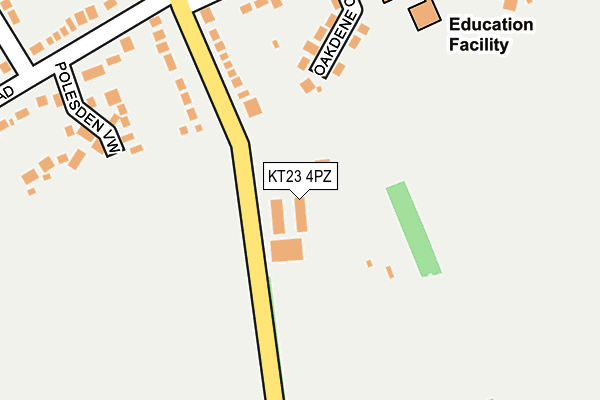 KT23 4PZ map - OS OpenMap – Local (Ordnance Survey) KT23 4PZ map - OS OpenMap – Local (Ordnance Survey)