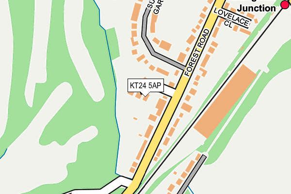 KT24 5AP map - OS OpenMap – Local (Ordnance Survey) KT24 5AP map - OS OpenMap – Local (Ordnance Survey)