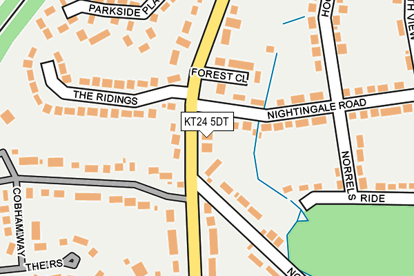 KT24 5DT map - OS OpenMap – Local (Ordnance Survey) KT24 5DT map - OS OpenMap – Local (Ordnance Survey)