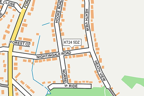 KT24 5DZ map - OS OpenMap – Local (Ordnance Survey) KT24 5DZ map - OS OpenMap – Local (Ordnance Survey)