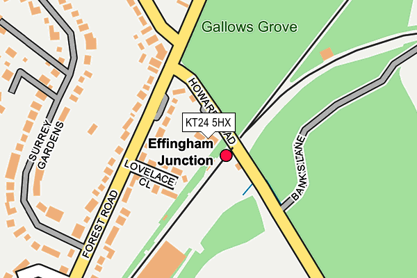 KT24 5HX map - OS OpenMap – Local (Ordnance Survey) KT24 5HX map - OS OpenMap – Local (Ordnance Survey)