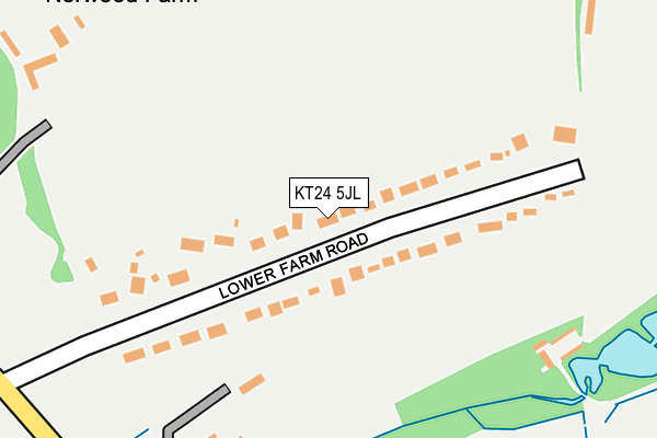 KT24 5JL map - OS OpenMap – Local (Ordnance Survey) KT24 5JL map - OS OpenMap – Local (Ordnance Survey)