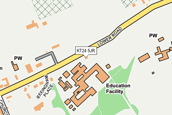 KT24 5JR map - OS OpenMap – Local (Ordnance Survey) KT24 5JR map - OS OpenMap – Local (Ordnance Survey)