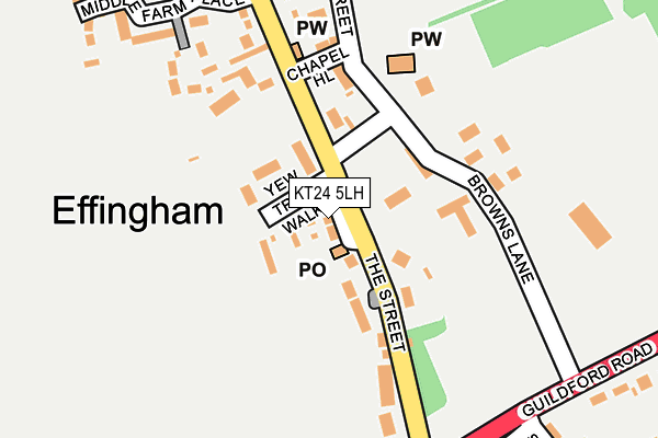 KT24 5LH map - OS OpenMap – Local (Ordnance Survey) KT24 5LH map - OS OpenMap – Local (Ordnance Survey)