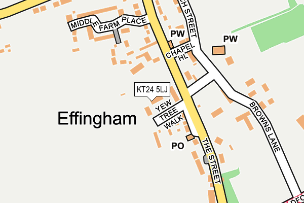 KT24 5LJ map - OS OpenMap – Local (Ordnance Survey) KT24 5LJ map - OS OpenMap – Local (Ordnance Survey)